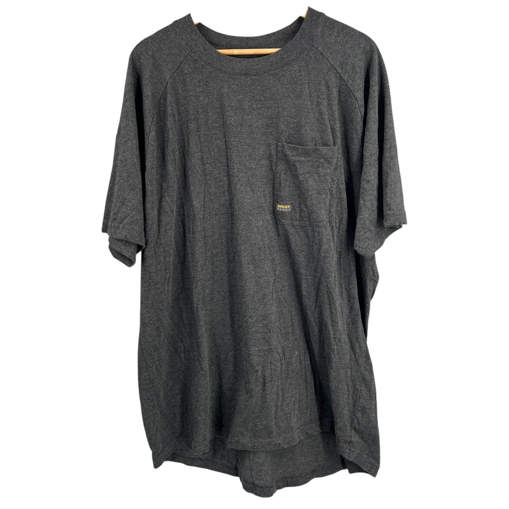 Ariat Rebar Cotton Strong T-Shirt‎ Charcoal Gray XL Workwear Pocket Tee